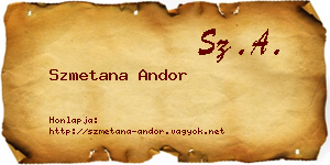 Szmetana Andor névjegykártya